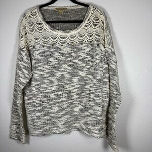 Vintage America Gray and Cream Knit Sweater